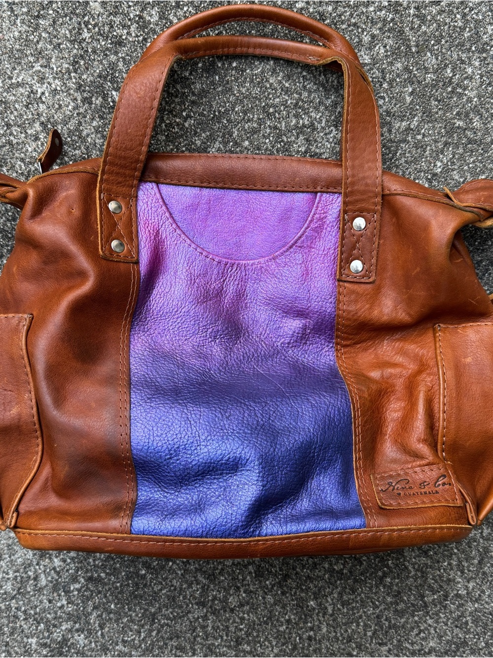 Nena and co pink to purple ombrรฉ custom medium convertible day bag MCDB